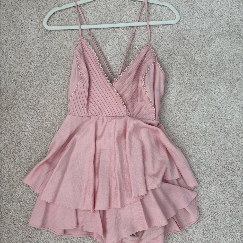Pink Layered Ruffle Romper
